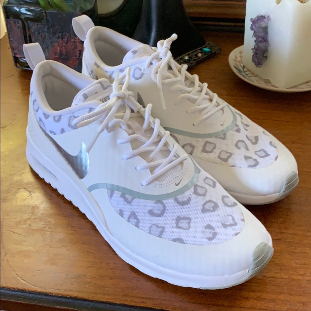 Nike Air Max Thea White Metallic Silver Cheetah